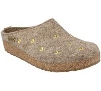 HAFLINGER Damen Pantoffel Hausschuh Wolle Grizzly Cuoricini 741031, Größe:41 EU, Farbe:Beige