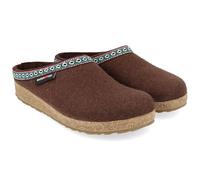 HAFLINGER Damen Pantoffel Herren Hausschuh Filz Wolle Grizzly Franzl 711001, Größe:42 EU, Farbe:Braun