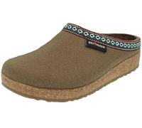 HAFLINGER Damen Pantoffel Herren Hausschuh Filz Wolle Grizzly Franzl 711001, Größe:46 EU, Farbe:Grün