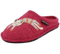 HAFLINGER Damen Pantoffel Katze Hausschuh Filz Flair Choupette 313104, Größe:39 EU, Farbe:Rot