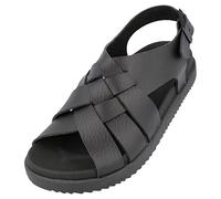 HAFLINGER Elba Summer Slide vegane Pantolette Sandale mit Riemen schwarz (1730), Gr. 42