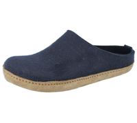 Haflinger Emil´s Toffel Damen Hausschuhe Clogs Filzschuhe blau Wollfilz
