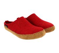 HAFLINGER Emils Toffel Filzpantoffel Hausschuh mit Ledersohle Unisex (Rubin 211) Gr 44