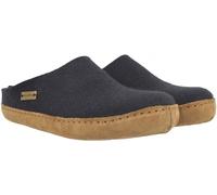 Haflinger Filzpantoffel Emils Toffel – Hausschuh mit Ledersohle Unisex Mittelblau 70 Gr. 40