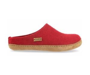Haflinger - Emils Toffel - Unisex Filz-Pantoffel - Rot (Rubin), Gr. 36
