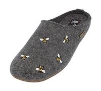 HAFLINGER Everest Api Filzpantofffeln mit Applikation Anthrazit (04), Gr. 37