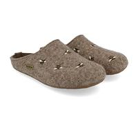 HAFLINGER Everest Api Filzpantofffeln mit Applikation Torf (550), Gr. 42