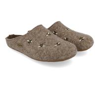 HAFLINGER Everest Api Filzpantofffeln mit Applikation Torf (550), Gr. 42