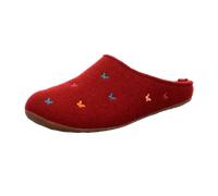 Haflinger 484014-0 Everest Farfalline Damen Wolle Hausschuhe Pantoffeln, Größe:41 EU, Farbe:Rot