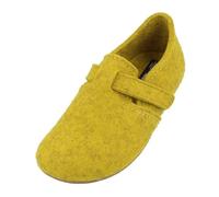 HAFLINGER Everest Focus Filzpantoffel mit verstellbarem Riemen Grün (Limone 128), Gr. 38