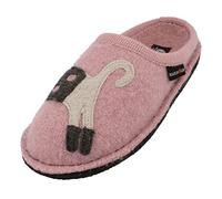 HAFLINGER Flair Cucho Pantoffeln gewalkter Wolle Katze Rosenholz, Gr. 36