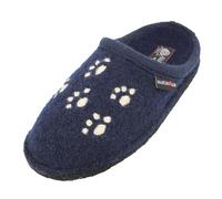 HAFLINGER Flair Fido Pantoffeln gewalkter Wolle Hund Blau (Mittelblau 70), Gr. 43