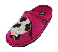 HAFLINGER Flair Molly Wollwalk Pantoffel Hausschuh Kuhmotiv (Kardinal 22) Gr. 41