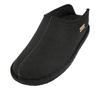 HAFLINGER Flair Smily Filzpantoffeln aus Wollfilz Hausschuh Schwarz, Gr. 42