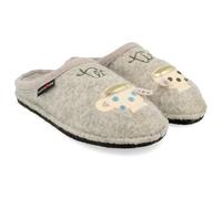 Haflinger - Flair Tea Time - Hüttenschuhe, Gr. 37, beige/grau (StoneGreyMelange)