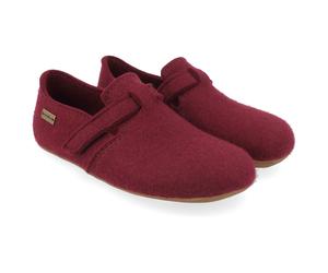Haflinger - Focus - Hüttenschuhe, Gr. 46, rot (Bordeaux)