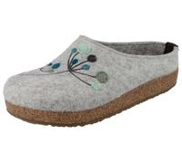 HAFLINGER Damen Hausschuhe Stickerei Pantoffel Filz Grizzly Amaya 751009, Größe:37 EU, Farbe:Grau