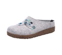 HAFLINGER Damen Hausschuhe Stickerei Pantoffel Filz Grizzly Amaya 751009, Größe:37 EU, Farbe:Grau