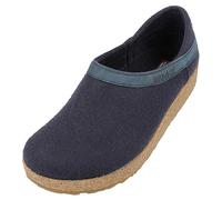 HAFLINGER Grizzly Buffalo Leder Filzclog aus reinem Wollfilz Mittelblau, Gr. 37