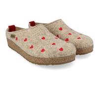 HAFLINGER Grizzly Cuoricini Filzpantoffel Herz Hausschuh Kork (Beigemeliert 46), Gr 36