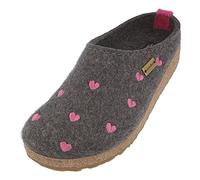 HAFLINGER Grizzly Cuoricini Filzpantoffel Herz Hausschuh Kork (Anthrazit 04), Gr 42
