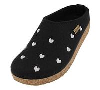 HAFLINGER Grizzly Cuoricini Filzpantoffel Herz Hausschuh Kork (Schwarz 203), Gr 42