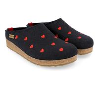 HAFLINGER Grizzly Cuoricini Filzpantoffel Herz Hausschuh Kork (Mittelblau 70), Gr 38