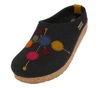 HAFLINGER Grizzly Faible Filzpantoffeln mit Gummisohle Schwarz, Gr. 42