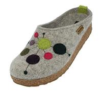 HAFLINGER Grizzly Faible Filzpantoffeln mit Gummisohle Steingrau, Gr. 41