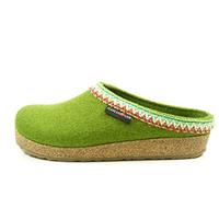 HAFLINGER Grizzly Francisco 711053 Schuhe Damen Hausschuhe Pantoffeln Wolle, Größe:41 EU, Farbe:Grün