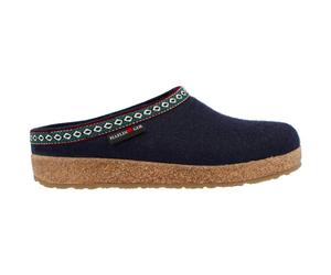Haflinger - Grizzly Franzl - Unisex Filz-Pantoffel - Mittelblau, Gr. 44
