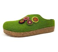 HAFLINGER Grizzly Kanon Filzpantoffel Hausschuh Filzclog Kork Grasgrün, Gr. 40