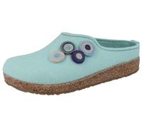Haflinger Grizzly Kanon Damen Hausschuhe Filzschuhe Clogs türkis Wollfilz