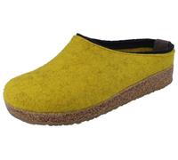 Haflinger Grizzly Kris Damen Hausschuhe Clogs Filzschuhe Hüttenschuhe gelb Filz