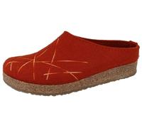 Haflinger Grizzly Mikado Damen Hausschuhe Clog Pantoffeln rot Wollfilz fuchs