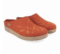 HAFLINGER Grizzly Mikado Filzpantoffeln mit Gummisohle Unisex Orange (Fuchs 110), Gr. 37