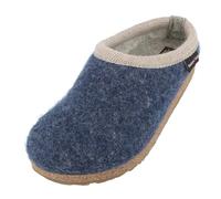 HAFLINGER Grizzly Panda Walkstoffclog Hausschuh unisex Blau (Jeans 72), Gr. 46