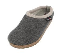 HAFLINGER Grizzly Panda Walkstoffclog Hausschuh unisex Grau (Anthrazit 4), Gr. 40