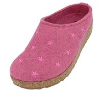 HAFLINGER Grizzly Stelline Damen Herren Filzpantoffeln mit Gummisohle Sterne Rosa (Bonbon 206), Gr. 41