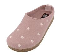HAFLINGER Grizzly Stelline Damen Herren Filzpantoffeln mit Gummisohle Sterne Rosa (Rosenholt 83), Gr. 42