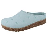 Haflinger Grizzly Stelline Damen Pantoffel aquamarin mit glitzer Sternchen Wollfilz
