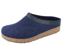 Haflinger Grizzly Torben Damen Herren Hausschuhe Clogs blau jeans/ Wollfilz