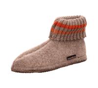 HAFLINGER Hüttenschuh Paul mit Kragen aus reiner Schurwolle Beige (Beigemeliert 46), EU Gr. 39
