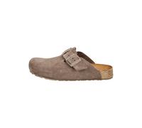HAFLINGER Porto Eleganter Clog aus Leder mit Gummisohle und Kork Latex Fußbett Hausschuh Unisex Greige (1803), Gr. 44