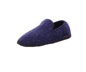 Haflinger - Haussschuh (geschlossen) flach bis 25mm blau - Gr. - 41