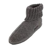 HAFLINGER Hüttenschuh Karl Filzpantoffel mit Kragen Hausschuh Anthrazit, Gr. 40