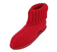 HAFLINGER Hüttenschuh Karl Filzpantoffel mit Kragen Hausschuh Rubin, Gr. 45