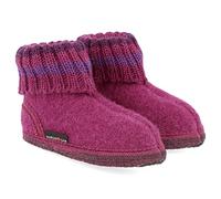 HAFLINGER Hüttenschuh Paul mit Kragen aus reiner Schurwolle Lila (Maulbeere 101), EU Gr. 34