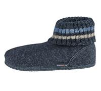 Haflinger Damen Hüttenschuhe Paul mit Kragen aus reiner Schurwolle Dunkelgrau Größe 38