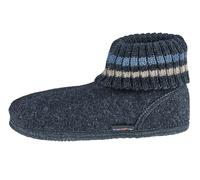Haflinger Hüttenschuhe Paul Unisex mit Kragen aus reiner Schurwolle Graphit Gr. 39